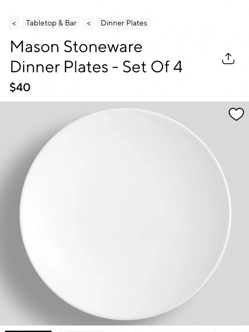 Pottery Barn Mason Stoneware Dinner Plates Set of 4